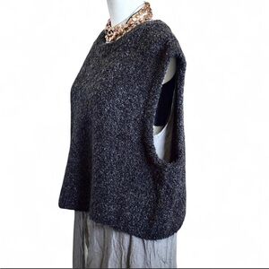 Free People Charcoal Gray Sleeveless Crewneck Knit Vest